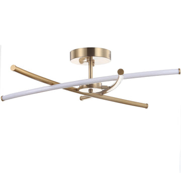 Crucis 31.5" Modern Metal Integrated LED Semi Flush Mount - JONATHAN Y